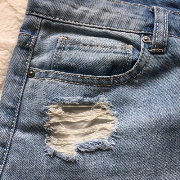 Distressed Denim Mini Skirt SIZE 28 - Picture 6 of 7